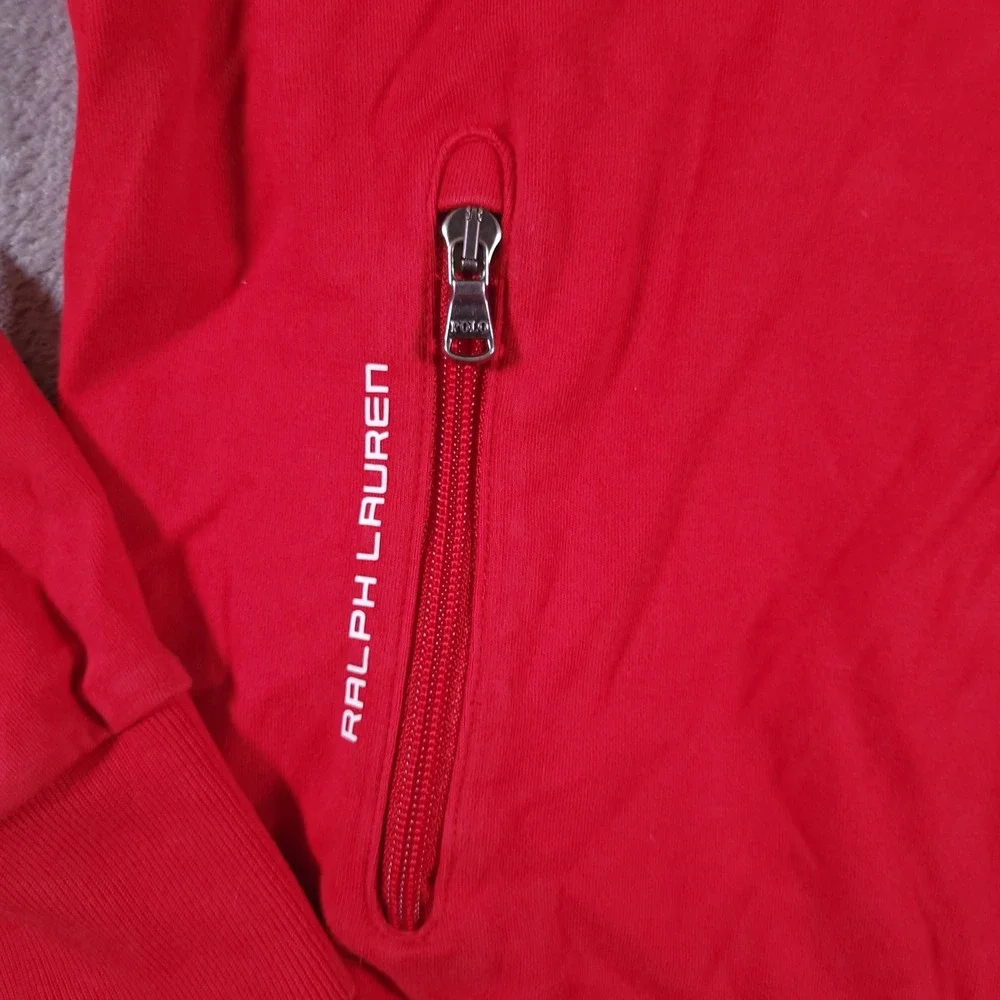 Polo Ralph Lauren Track Jacket Mens Small Red Black Performance Colorblock‎ Zip